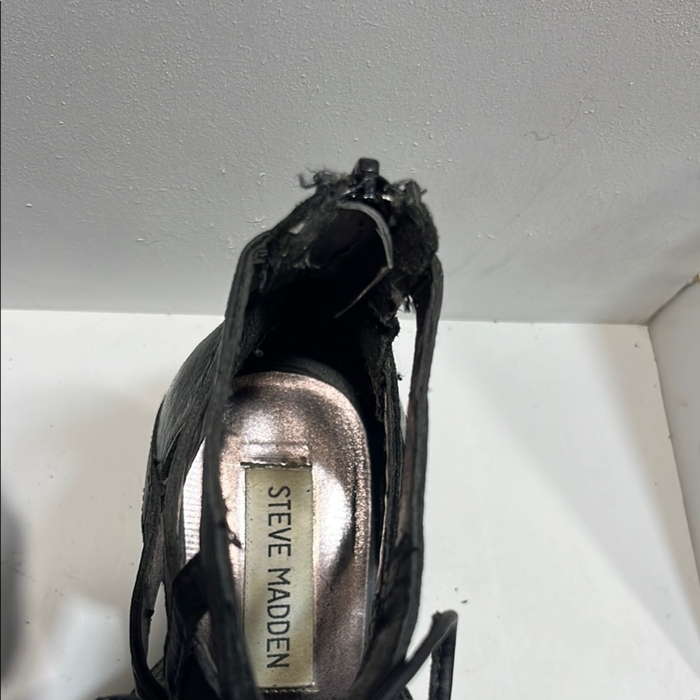 Black Strappy Women's Sandals - Picture 7 of 8